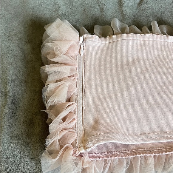 MABLE Soft Pink Ruffle cropped Tube Top size L - Picture 4 of 11